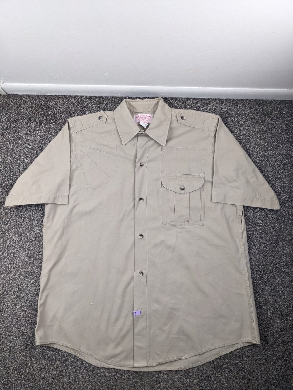 Vintage CC Filson Shirt Mens XL Khaki Shooting Padded Upland Trap Skeet Hunting